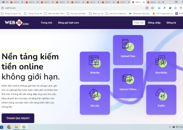 Kiếm tiền từ website rút gọn link kiếm tiền: Web1S
