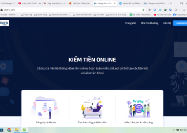 Kiếm tiền từ website rút gọn link kiếm tiền: Click1s