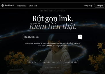 Kiếm tiền từ website rút gọn link kiếm tiền: Traffic4K